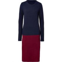 Marc by Marc Jacobs New Prussian Blue/Wine Merino-Cashmere Ariana Sweater Dress
